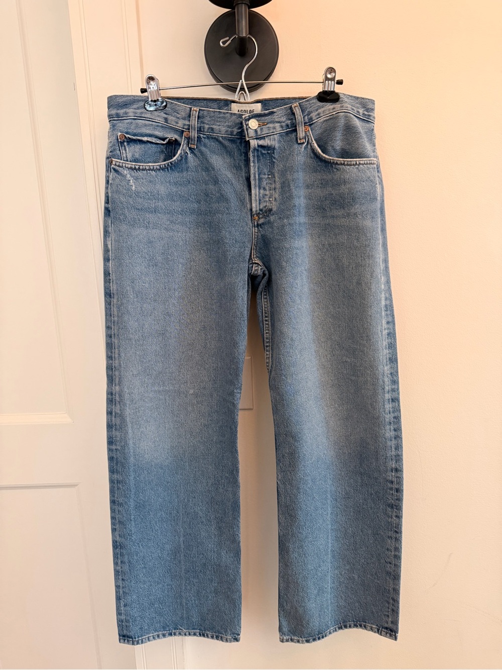 Agolde Women's Straight Leg Jeans in Light Blue Wash